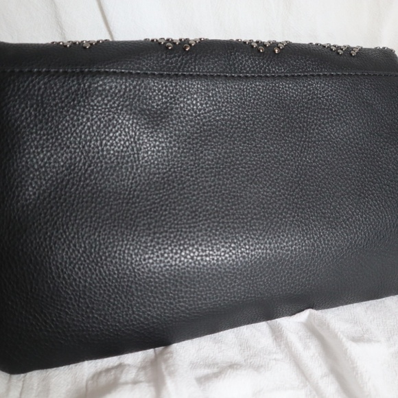 Urban Expressions Lesley Micro Stud Clutch Black Bag Fold Over - Picture 2 of 10